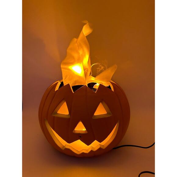 Vintage Gemmy Halloween Flame Light and Sounds Pumpkin 2002 With Box - Picture 4 of 16